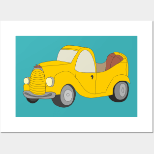 Yellow car Posters and Art